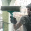 glazenwasser aan het werk